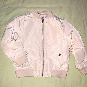 Toddler girls light pink bomber jacket